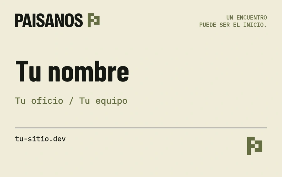 Encuentro / tarjeta personal